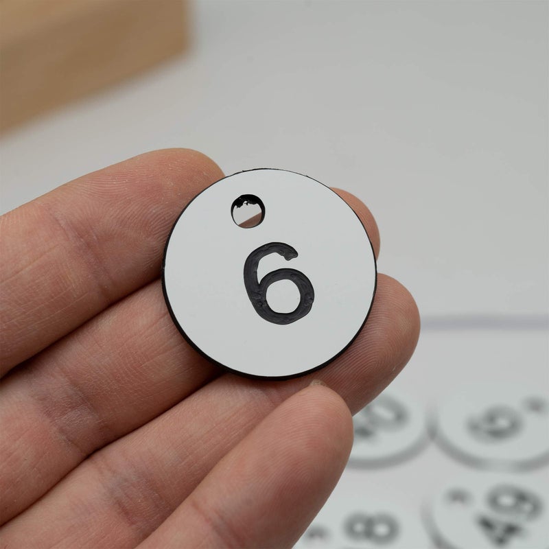 StayMax Plastic ID Number Tags Key Tags with Key Rings (1-100, White) - Image 4